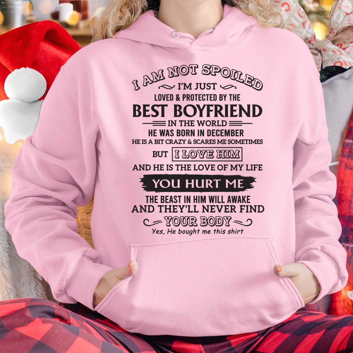 December - Loved & Protected by Best Boyfriend - Perfect Gift for Your GirlFriend - DTSM12 (SKU08-16-12)