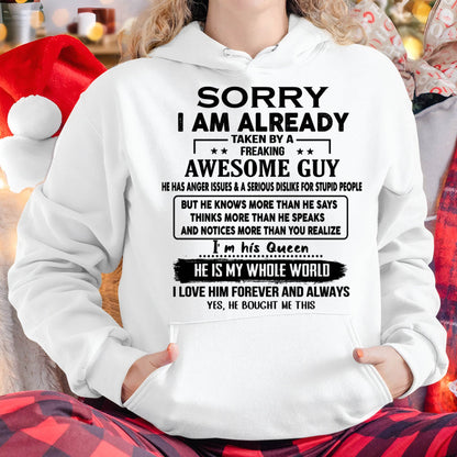 Taken by an Awesome Guy Shirt - Perfect Gift For Your Girlfriend DTSM00 (SKUT08-11-00)