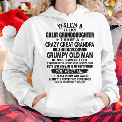 APRIL - LUCKY GREAT GRANDDAUGHTER OF CRAZY GREAT GRANDPA - PERFECT GIFT FROM GREAT GRANDPA - DTSM04 (SKU12-287-04)