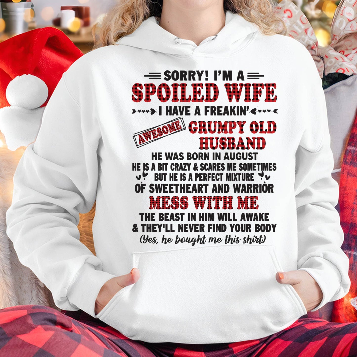 AUGUST - SPOILED WIFE OF AWESOME GRUMPY OLD HUSBAND - PERFECT GIFT FROM HUSBAND - DTSM08 (SKU12-111-08)