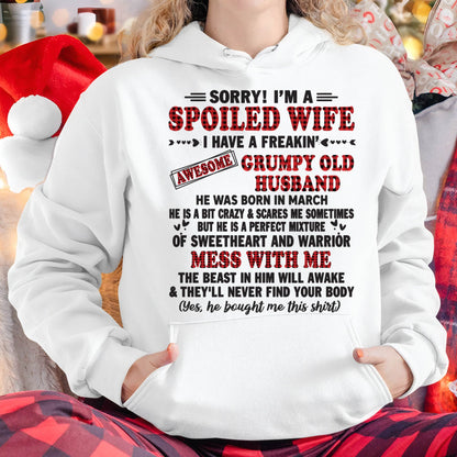 MARCH - SPOILED WIFE OF AWESOME GRUMPY OLD HUSBAND - PERFECT GIFT  FROM HUSBAND - DTSM03 (SKU12-111-03)