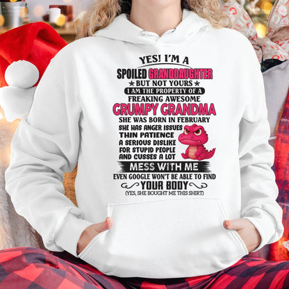 FEBRUARY - YES, I'M A SPOILED GRANDDAUGHTER - GIFT FROM GRANDMA - DTSM02 (SKU09-96-02)