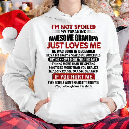 DECEMBER - AWESOME GRANDPA LOVES ME - GIFT FOR GRANDDAUGHTER FROM GRANDPA - DTSM12 (SKU09-127-12)