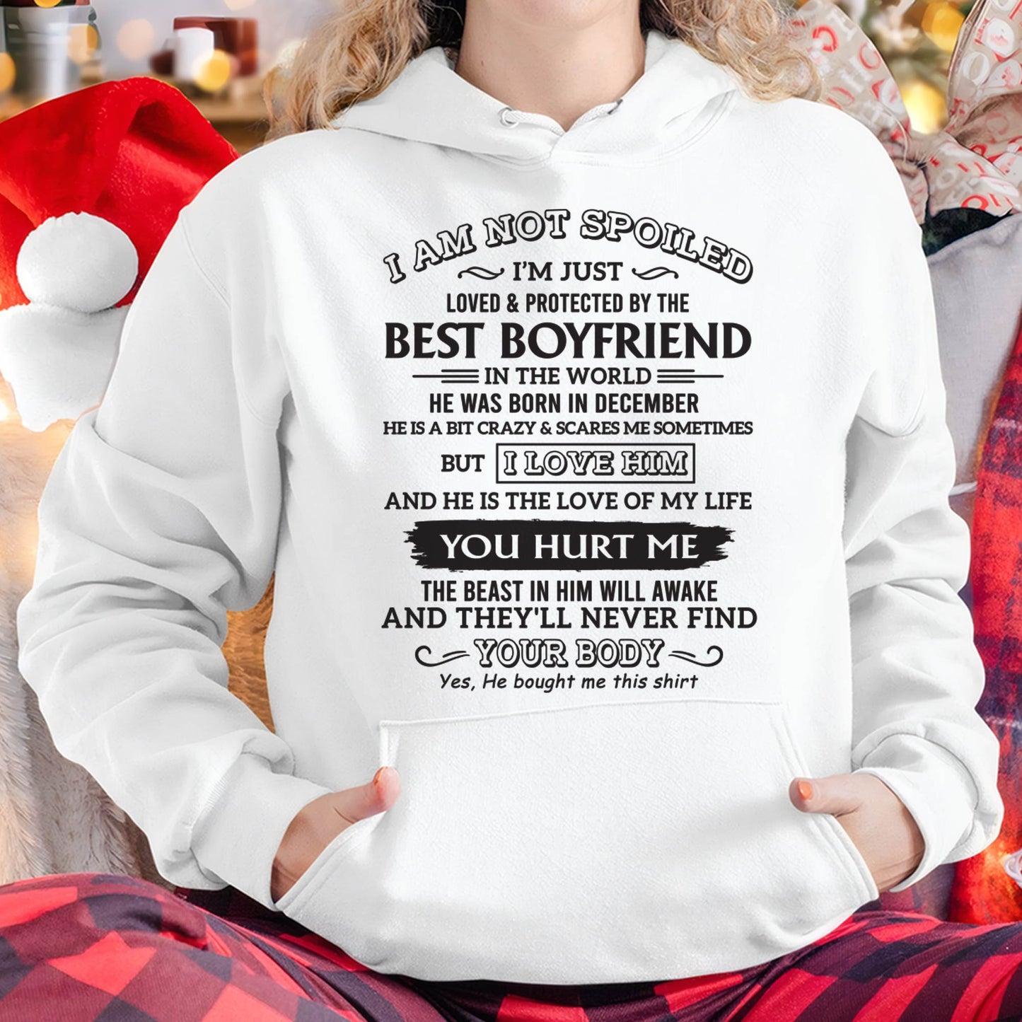 December - Loved & Protected by Best Boyfriend - Perfect Gift for Your GirlFriend - DTSM12 (SKU08-16-12)