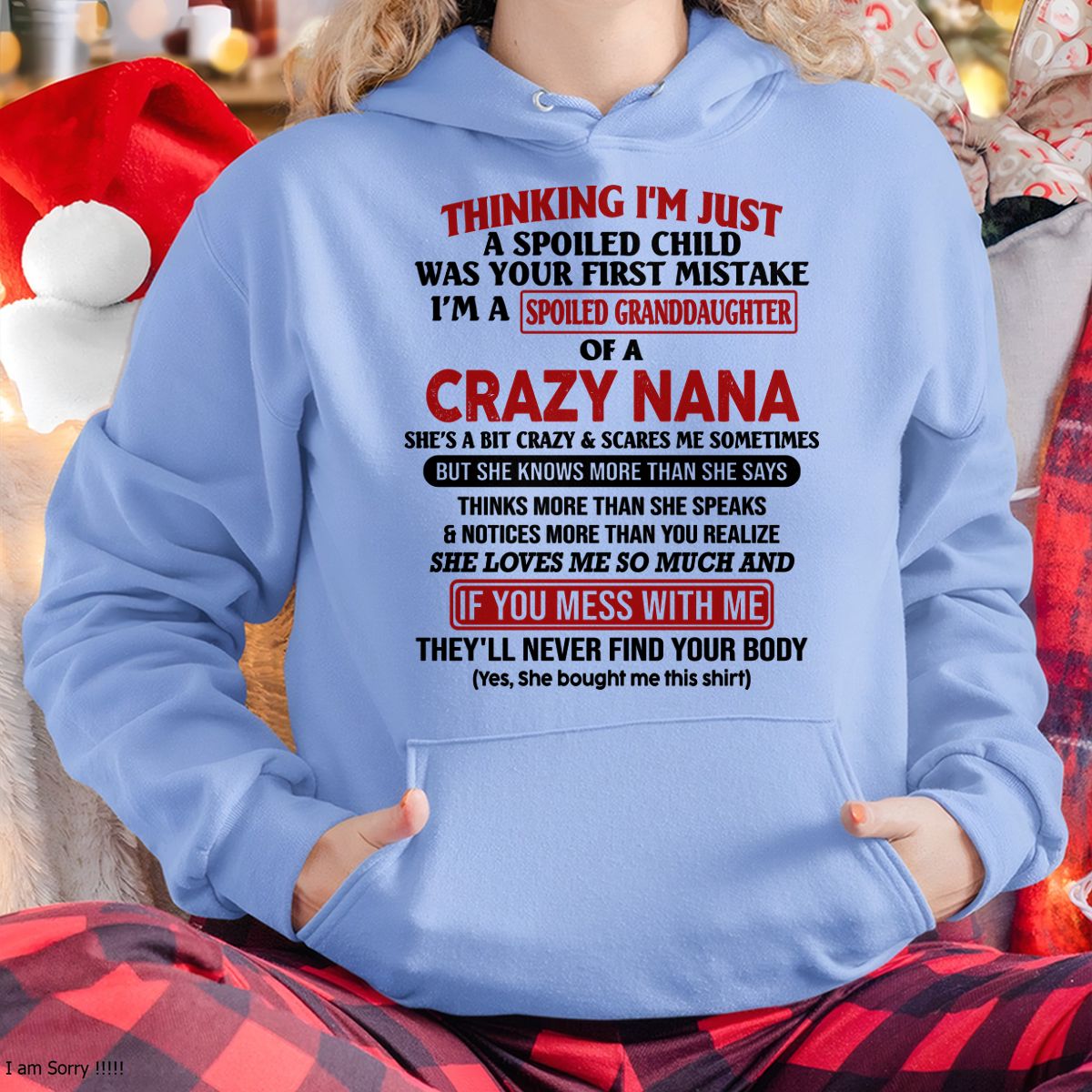 SPOILED GRANDDAUGHTER OF A CRAZY NANA T-SHIRT - From grandma to granddaughter - NTTD00 (SKU07-129-00)