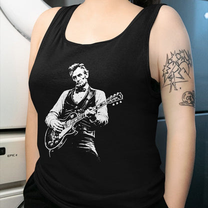 Guitar Lover Shirt, Funny Guitar UnisexT-Shirt/Hoodie/Sweatshirt HLT00 - Retro Vintage Abraham Lincoln Abe Lincoln Playing Guitar Men T-Shirt
