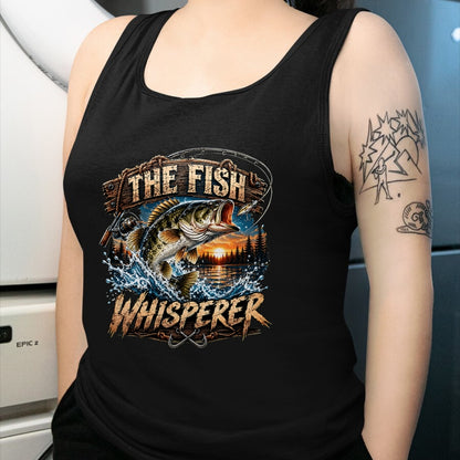 Funny Fishing Shirt, Gift For Fishing Lover Unisex T-Shirt/Hoodie/Sweatshirt HLT00 - The Fish Whisperer Funny Bass Fishing Sunset Angler T-Shirt