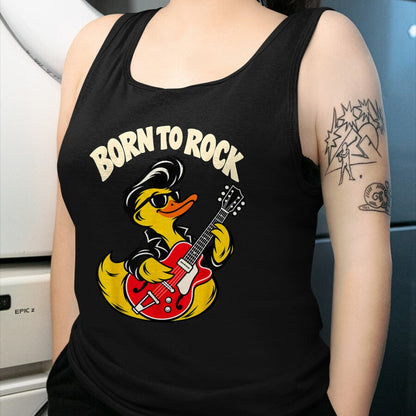 Guitar Lover Shirt, Funny Guitar UnisexT-Shirt/Hoodie/Sweatshirt HLT00 - Born Rock to 50s Rubber Ducky Playing Guitar Toddler Boys T-Shirt
