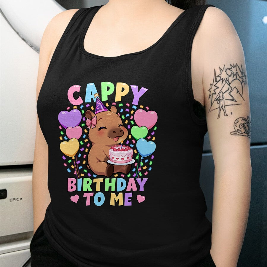 Cute Capybara Shirt, Funny Capybara UnisexT-Shirt/Hoodie/Sweatshirt HLT00 - Capybara Birthday Shirt  Kawaii Girl Cappy Birthday to Me T-Shirt