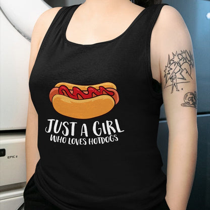 Dog Love Shirt, Dog Lover Gift T-Shirt/Hoodie/Sweatshirt HLT00 - Just a Girl Who Loves Hotdogs T-Shirt