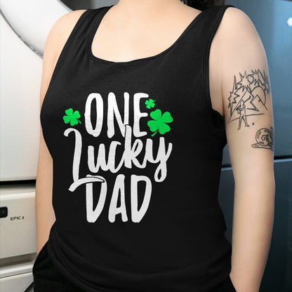 Gift for Dad Shirt, Funny Dad Unisex T-Shirt/Hoodie/Sweatshirt HLT00 – One Lucky Dad St. Patrick_s Day Shamrock Family Pajama T-Shirt