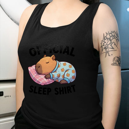 Cute Capybara Shirt, Funny Capybara Unisex T-Shirt/Hoodie/Sweatshirt HLT00 - Cute Kawaii Sleeping Capybara Official Sleepshirt Nightgown T-Shirt