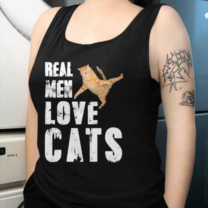Cat Love Shirt, Funny Cat Lover Gift UnisexT-Shirt/Hoodie/Sweatshirt HLT00 - Real Men Love Cats T Shirt Funny Cat Love Cute T-Shirt, Men, Black, 3X-Large