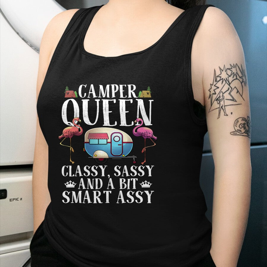 Funny Camping Shirt, Gift For Camping Lover Unisex T-Shirt/Hoodie/Sweatshirt HLT00 - Funny Camper Queen Sassy Gift for Women RV Camping Lovers T-Shirt