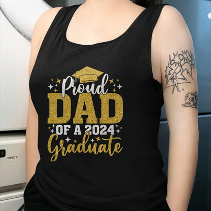 Gift for Dad Shirt, Funny Dad Unisex T-Shirt/Hoodie/Sweatshirt HLT00 – Dad Senior 2024 Proud Dad Of A Class Of 2024 Graduate T-Shirt
