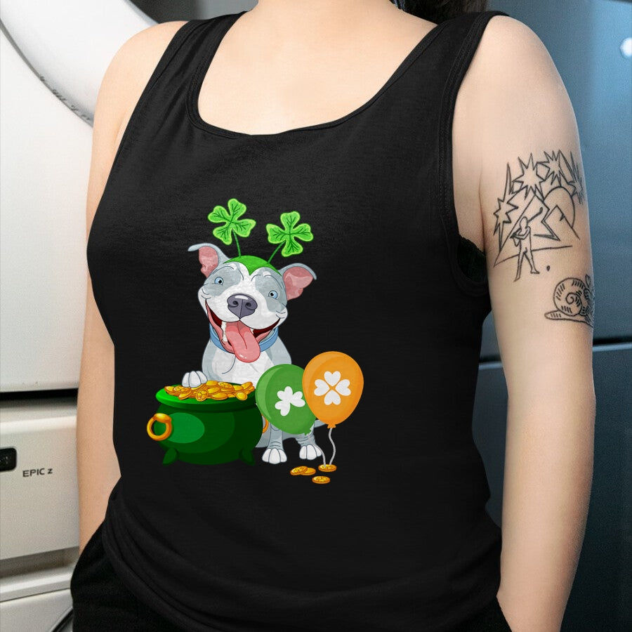 Patrick Day Shirts for Family, Funny Patrick Day shirts, st patrick's day Unisex T-Shirt/Hoodie/Sweatshirt HLT00 - Pitbull Dog Irish Leprechaun Balloon Saint St Patrick Day T-Shirt