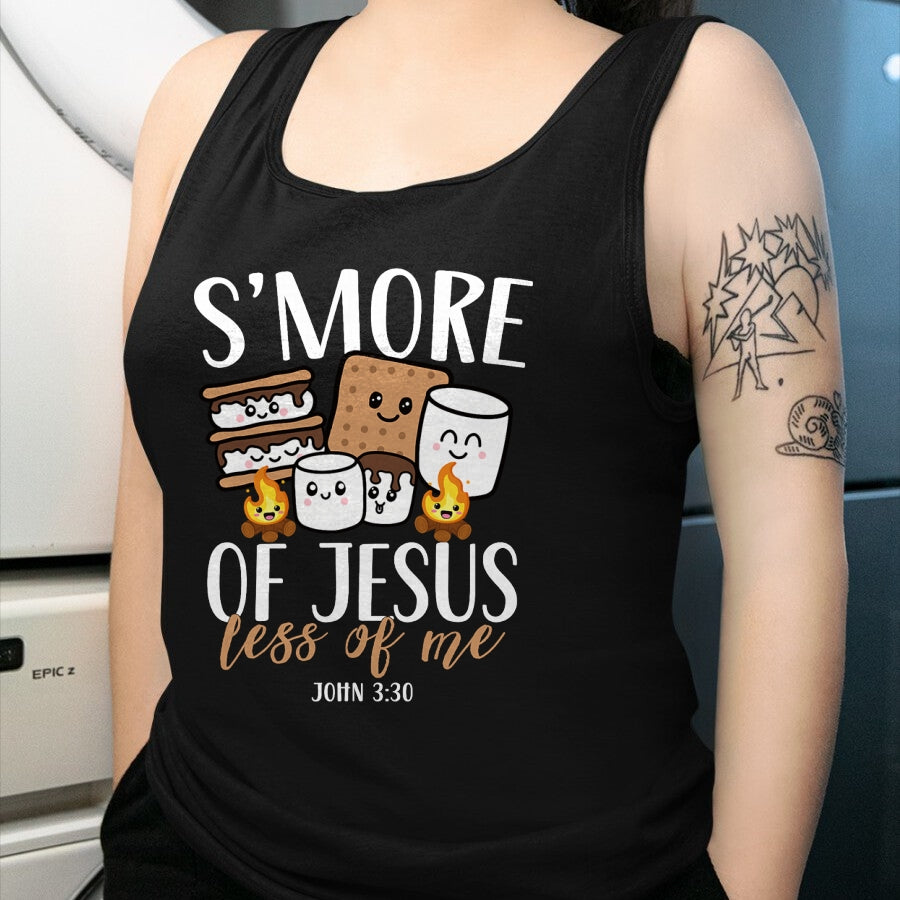 Funny Camping Shirt, Gift For Camping Lover Unisex T-Shirt/Hoodie/Sweatshirt HLT00 - Smore of Jesus Less of Me Christian Camper Camping Lover T-Shirt