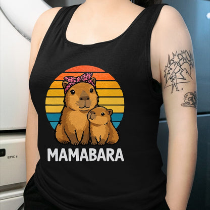 Cute Capybara Shirt, Funny Capybara Unisex T-Shirt/Hoodie/Sweatshirt HLT00 - Mamabara Capybara Mother T-Shirt