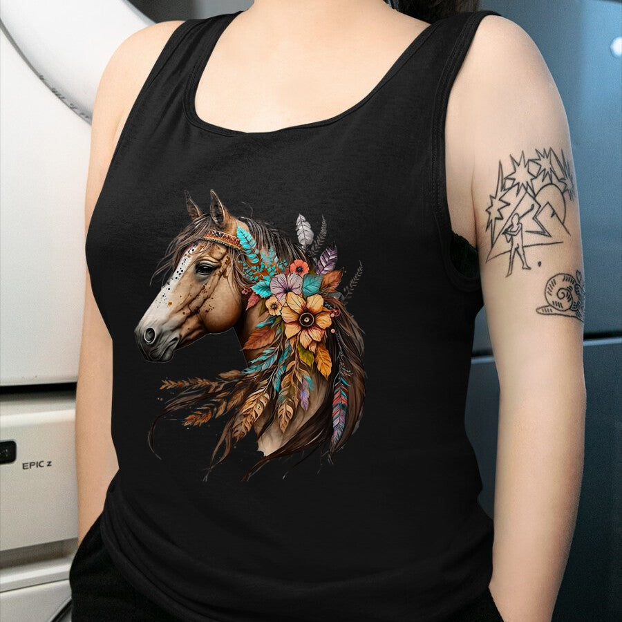 Best Horse Lover Shirt , Funny Horse UnisexT-Shirt/Hoodie/Sweatshirt HLT00 - Floral Wild Horse Country Horse Riding T-Shirt