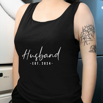 Best Wife Shirt, Wife and Husband Unisex T-Shirt/Hoodie/Sweatshirt HLT00 - Husband Est 2024 Just Married Honeymoon Hubby Wedding Couple T-Shirt (1)
