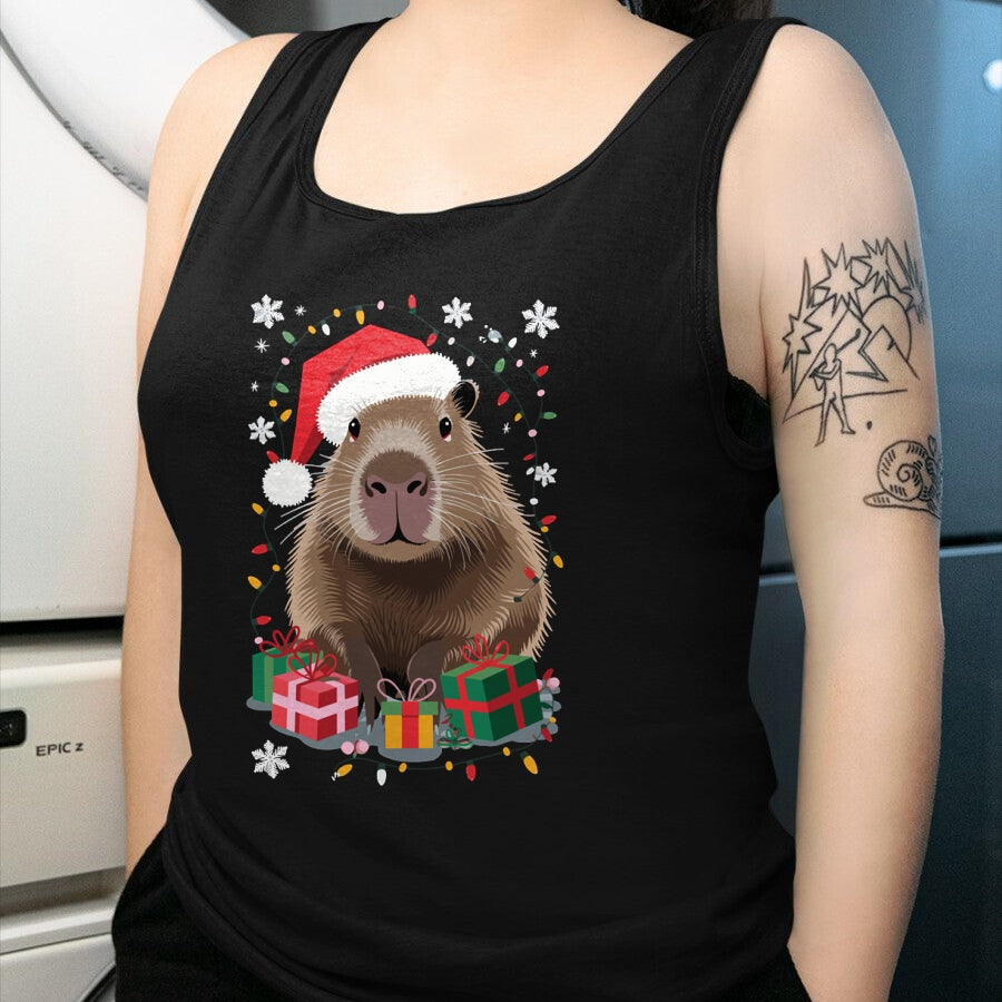 Cute Capybara Shirt, Funny Capybara Unisex T-Shirt/Hoodie/Sweatshirt HLT00 - Capybara Christmas Long Sleeve T-Shirt (5)