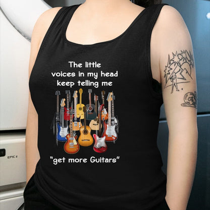 Guitar Lover Shirt, Funny Guitar UnisexT-Shirt/Hoodie/Sweatshirt HLT00 - The Voices in My Head Keep Telling Me to Get More Guitars T-Shirt