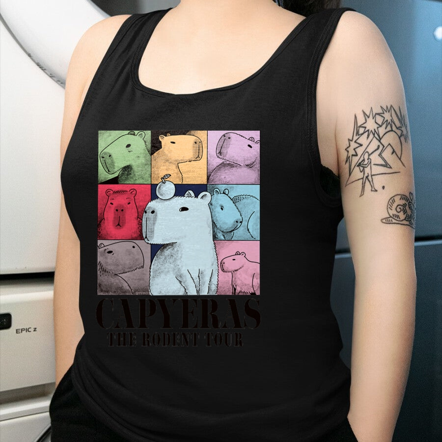 Cute Capybara Shirt, Funny Capybara Unisex T-Shirt/Hoodie/Sweatshirt HLT00 - Capyeras Funny Cute Capybara Color Concert Tour Cute Animals T-Shirt