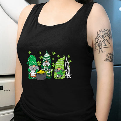 Funny Nurse Shirt, Nurse Unisex T-Shirt/Hoodie/Sweatshirt HLT00 - Gnome Nurses Saint Pattys Scrub Nurse St Patricks Day Women T-Shirt