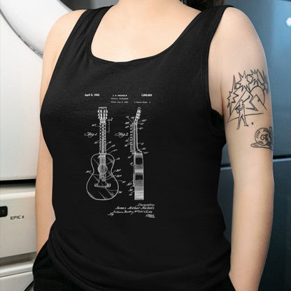 Guitar Lover Shirt, Funny Guitar UnisexT-Shirt/Hoodie/Sweatshirt HLT00 - Acoustic Guitar Vintage Patent Print 1932 T-Shirt - Black, Unisex-Adults, Small, Long Sleeve