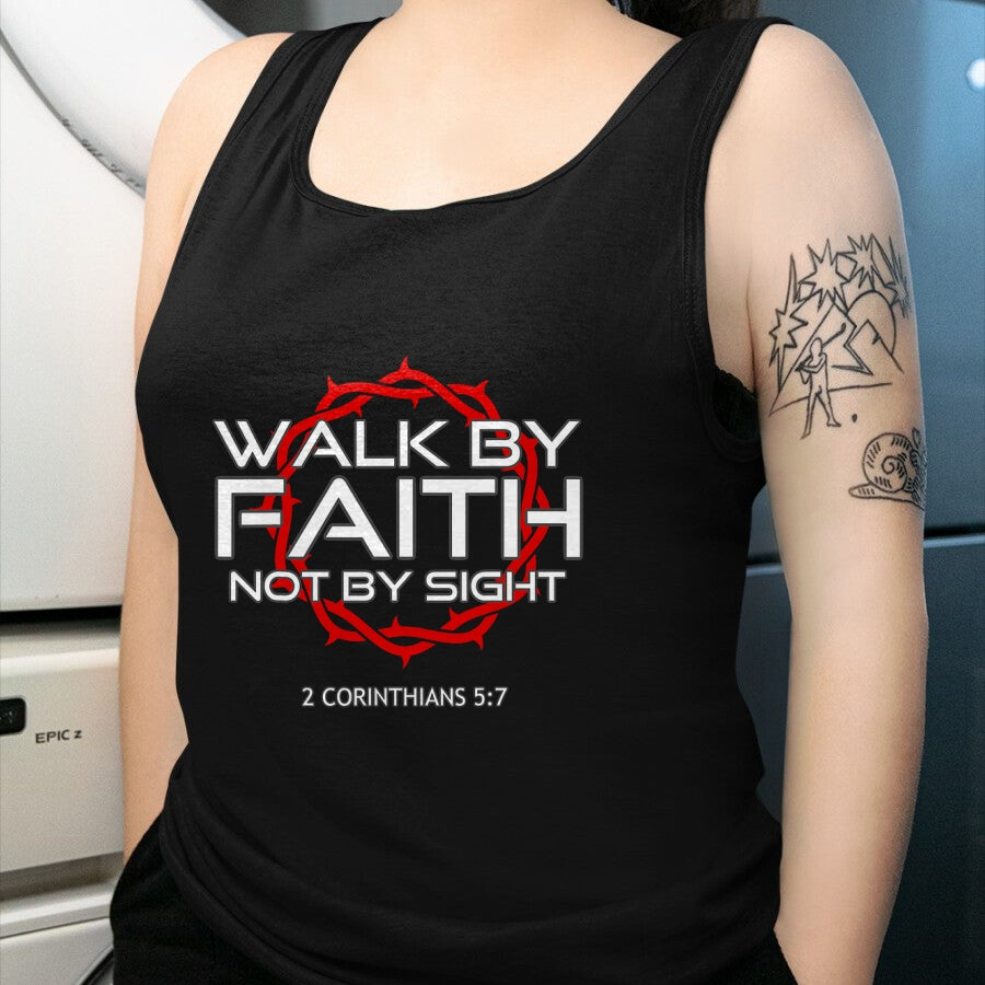 Christian Tee, Christian Faith Unisex T-Shirt/Hoodie/Sweatshirt HLT00 - Jesus Walk by Faith Christian T-Shirt