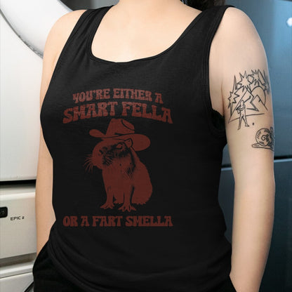 Cute Capybara Shirt, Funny Capybara Unisex T-Shirt/Hoodie/Sweatshirt HLT00 - Capybara Either Smart Fella Fart Smella Funny Men Women Kids T-Shirt