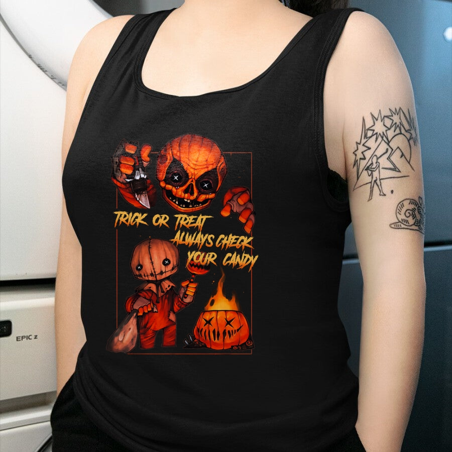Best Thanksgiving Family Shirt , Funny Thanksgiving UnisexT-Shirt/Hoodie/Sweatshirt HLT00 - Vintage Trick Or Treat Always Check Your Candy, Pumpkin T-Shirt