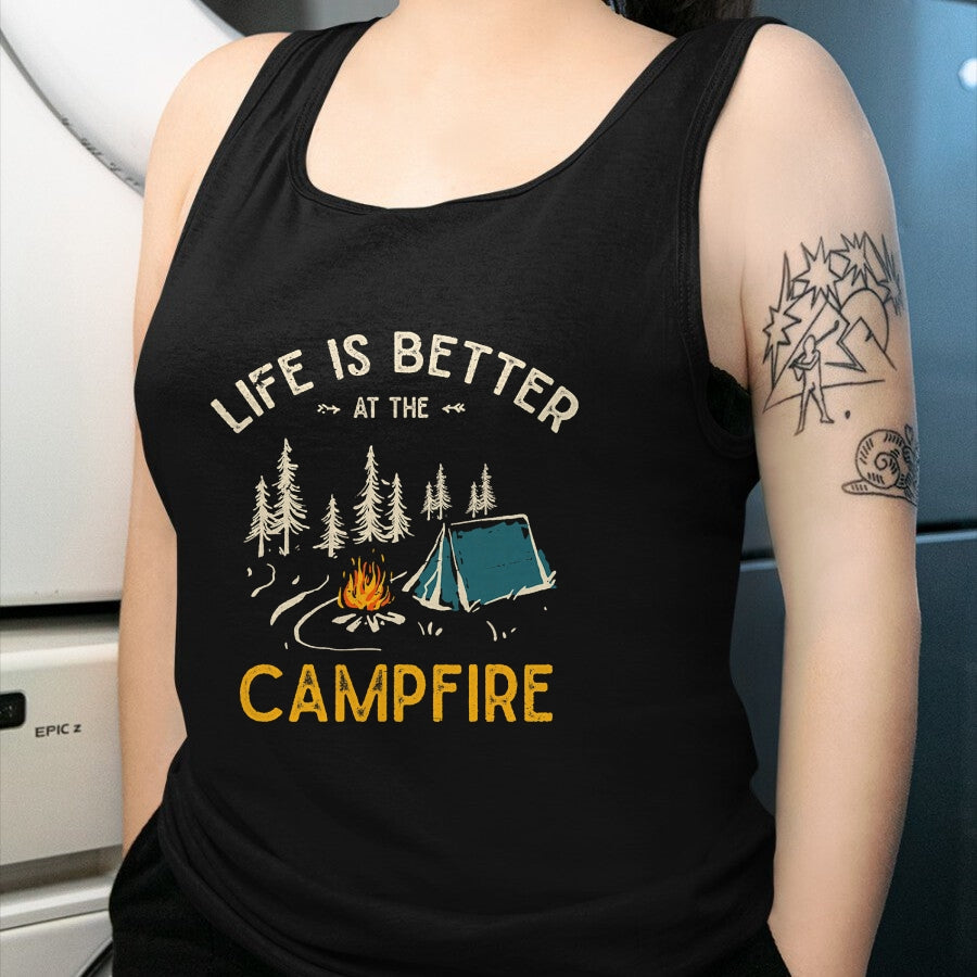 Funny Camping Shirt, Gift For Camping Lover Unisex T-Shirt/Hoodie/Sweatshirt HLT00 - Das Leben ist Besser am Lagerfeuer Funny Camper Camping T-Shirt
