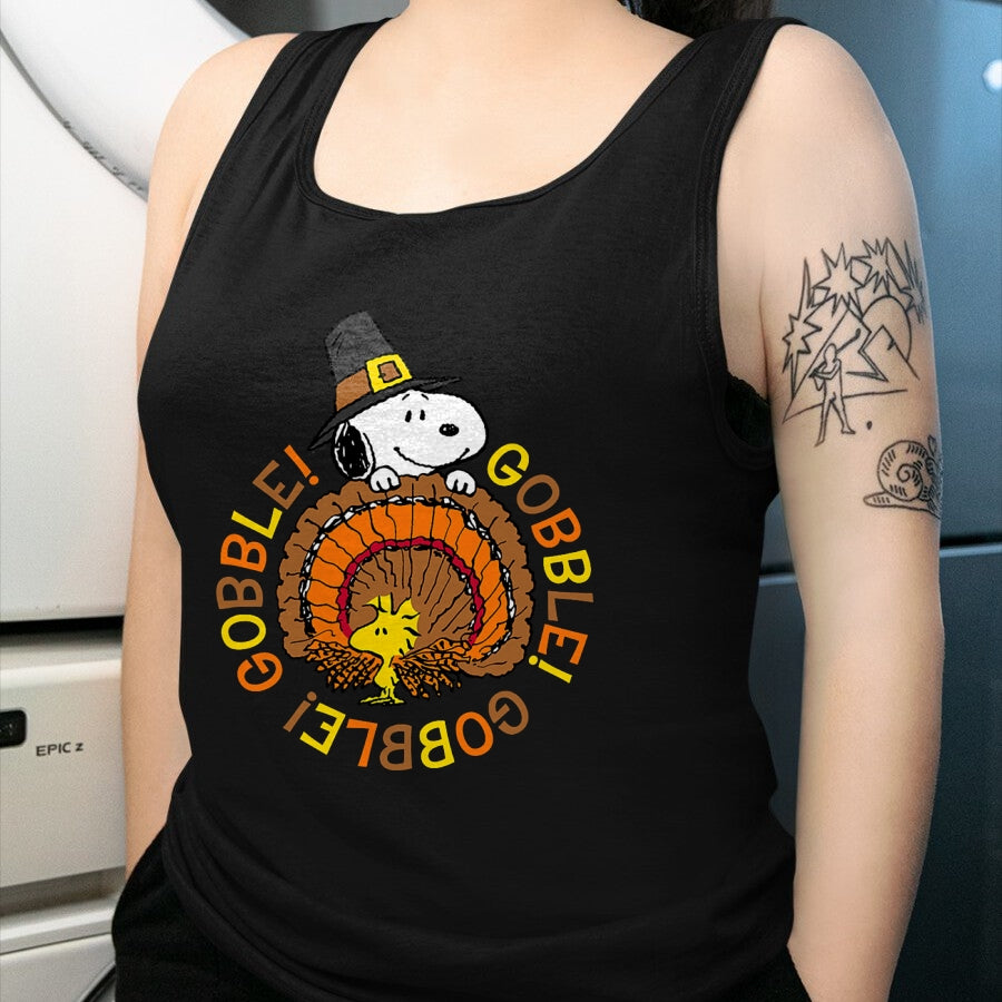 Best Thanksgiving Family Shirt , Funny Thanksgiving UnisexT-Shirt/Hoodie/Sweatshirt HLT00 - Peanuts Snoopy and Woodstock Thanksgiving Gobble T-Shirt