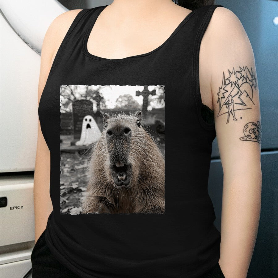 Cute Capybara Shirt, Funny Capybara Unisex T-Shirt/Hoodie/Sweatshirt HLT00 - Funny Capybara Halloween Costume T-Shirt, Men, Black, Small