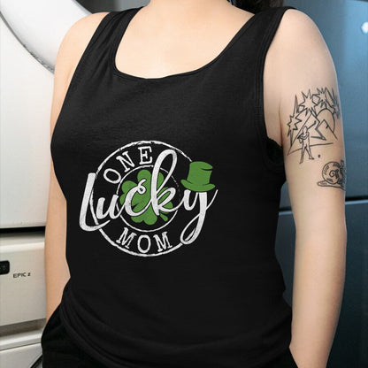 Gift for Mom Shirt, Funny Mom Unisex T-Shirt/Hoodie/Sweatshirt HLT00 - One Lucky Mom Funny Mother Irish Clovers St Patricks Day T-Shirt