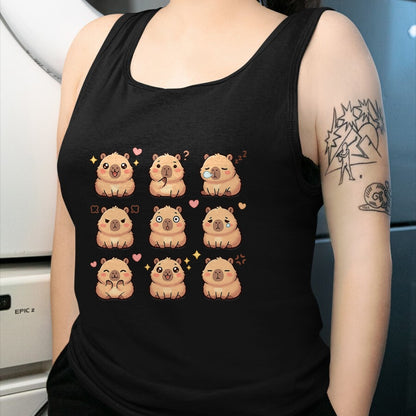 Cute Capybara Shirt, Funny Capybara Unisex T-Shirt/Hoodie/Sweatshirt HLT00 - Cute Kawaii Capybara Chibi Animal Lovers Kids Girl T-Shirt