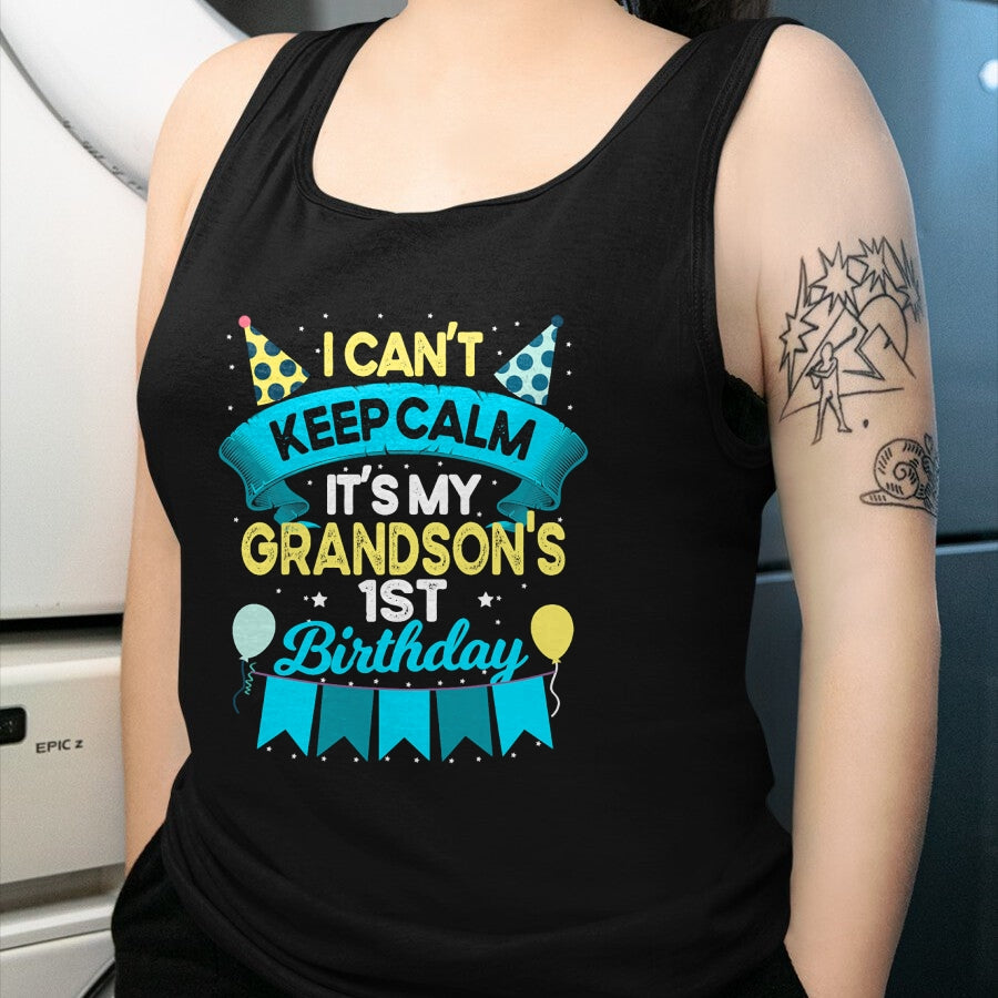 Best Grandma Shirt, Proud Grandma Unisex T-Shirt/Hoodie/Sweatshirt HLT00 - 1 Years Old Grandson Gift It_s My Grandson 1st Birthday T-Shirt