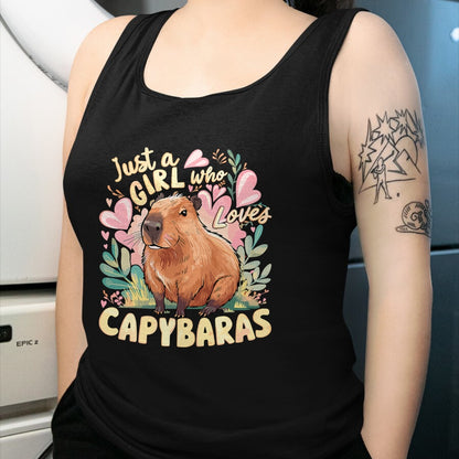 Cute Capybara Shirt, Funny Capybara Unisex T-Shirt/Hoodie/Sweatshirt HLT00 - Capybara Cute Just a Girl who Loves Capybaras T-Shirt