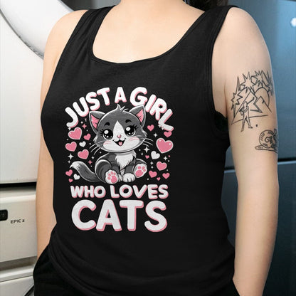 Cat Love Shirt, Funny Cat Lover Gift UnisexT-Shirt/Hoodie/Sweatshirt HLT00 - Just A Girl Who Loves Cats Cute Cat T-Shirt (1)