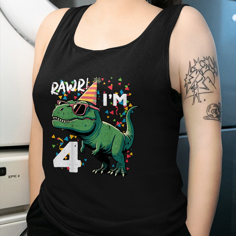 Best Dinosaur Lover Shirt, Funny Dinosaur UnisexT-Shirt/Hoodie/Sweatshirt HLT00 - Kids 4th Birthday Trex Rawr Im 4 Years Old Bday Dino Boys Kids T-Shirt