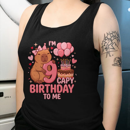 Cute Capybara Shirt, Funny Capybara UnisexT-Shirt/Hoodie/Sweatshirt HLT00 - Capybara 9 Year Birthday Girl Capybara 9th Birthday 2017 T-Shirt