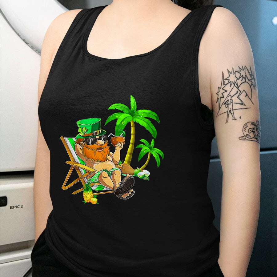 Patrick Day Shirts for Family, Funny Patrick Day shirts, st patrick's day Unisex T-Shirt/Hoodie/Sweatshirt HLT00 - Lucky Irish Leprechaun Hawaiian Surfing St Patrick Day Retro T-Shirt