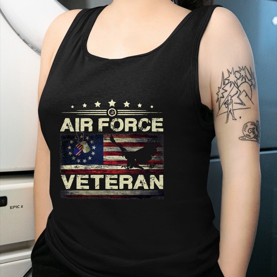 Proud Veteran Shirt, Funny Veteran UnisexT-Shirt/Hoodie/Sweatshirt HLT00 - Veteran US Air Force Tshirt - American Betsy Ross Flag T-Shirt