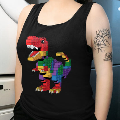 Best Dinosaur Lover Shirt, Funny Dinosaur UnisexT-Shirt/Hoodie/Sweatshirt HLT00 - Master Builder Men Boys Kids Building Bricks Dinosaur T-Rex T-Shirt
