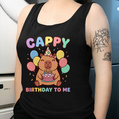 Cute Capybara Shirt, Funny Capybara UnisexT-Shirt/Hoodie/Sweatshirt HLT00 - Cappy Birthday to Me Happy Birthday T-Shirt