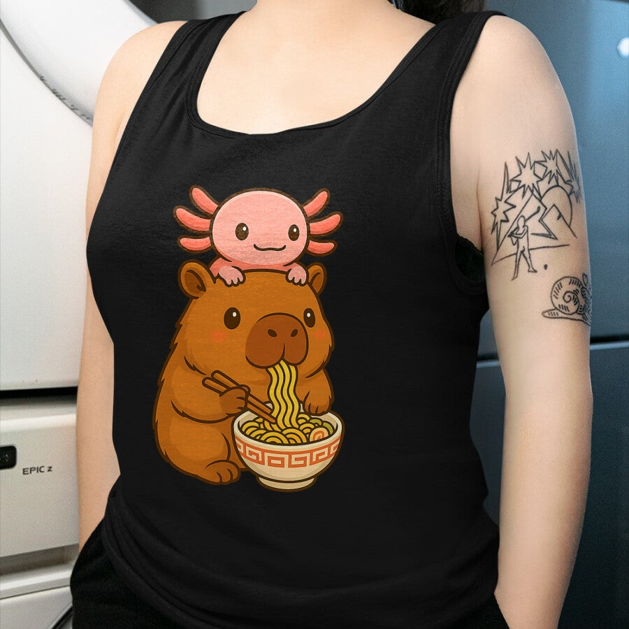 Cute Capybara Shirt, Funny Capybara UnisexT-Shirt/Hoodie/Sweatshirt HLT00 - Capybara Anime Ramen Axolotl Funny Graphic Kawaii Capibara T-Shirt