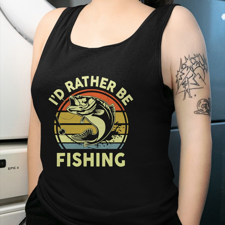 Funny Fishing Shirt, Gift For Fishing Lover Unisex T-Shirt/Hoodie/Sweatshirt HLT00 - Men_s Fishing Id Rather Be Fishing Graphic Tee Funny Fishing T-Shirt