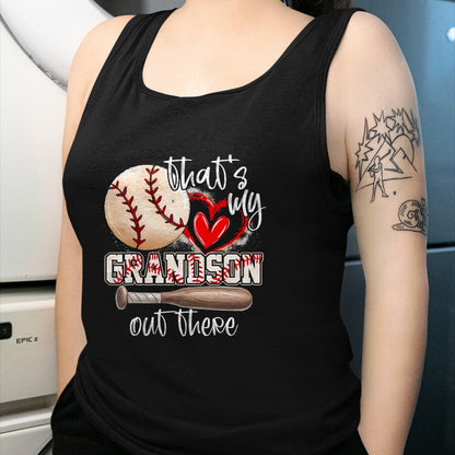 Best Grandma Shirt, Proud Grandma Unisex T-Shirt/Hoodie/Sweatshirt HLT00 - That'S My Grandson Out There Baseball Grandma Mothers Day T-Shirt