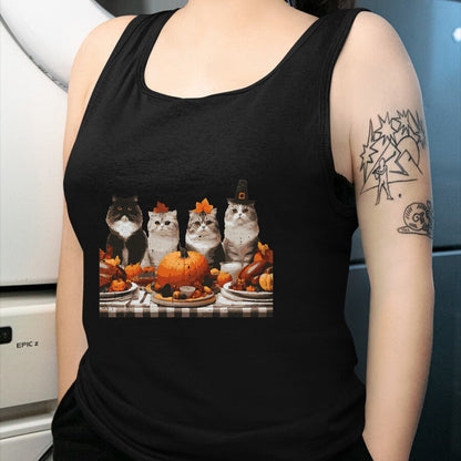 Best Thanksgiving Family Shirt , Funny Thanksgiving UnisexT-Shirt/Hoodie/Sweatshirt HLT00 - Thanksgiving Cats Dinner Feast Vintage Fall Men Women Kids T-Shirt